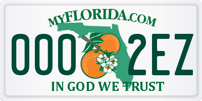 FL license plate 0002EZ