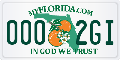 FL license plate 0002GI