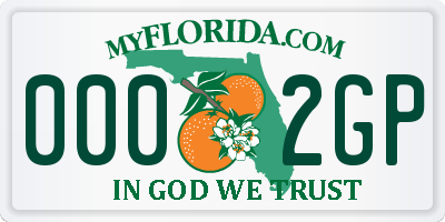 FL license plate 0002GP