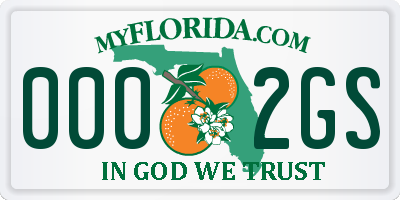 FL license plate 0002GS
