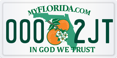 FL license plate 0002JT