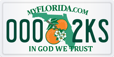 FL license plate 0002KS