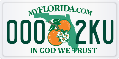 FL license plate 0002KU