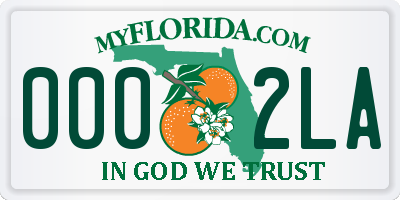 FL license plate 0002LA