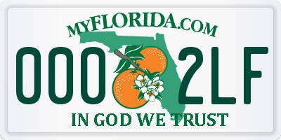FL license plate 0002LF