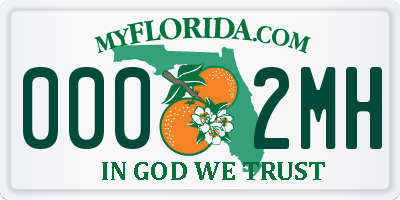 FL license plate 0002MH