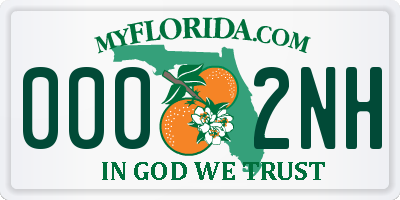 FL license plate 0002NH
