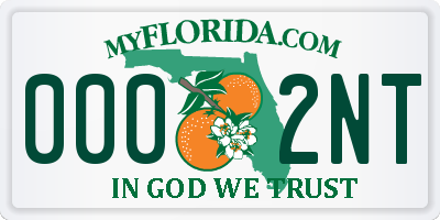 FL license plate 0002NT