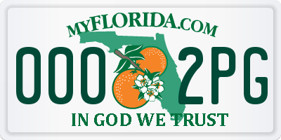 FL license plate 0002PG