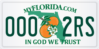 FL license plate 0002RS