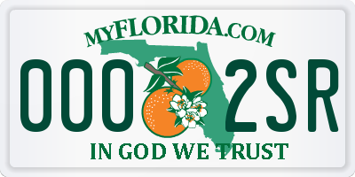 FL license plate 0002SR