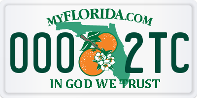 FL license plate 0002TC