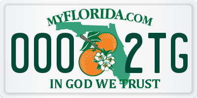FL license plate 0002TG