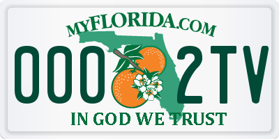 FL license plate 0002TV