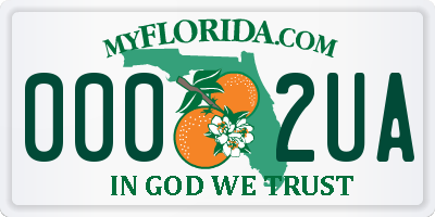 FL license plate 0002UA