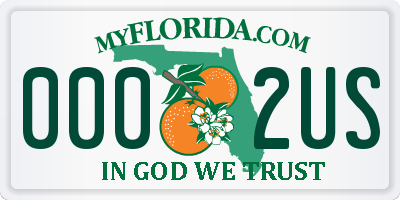 FL license plate 0002US