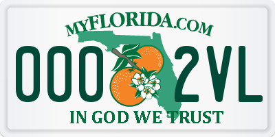 FL license plate 0002VL