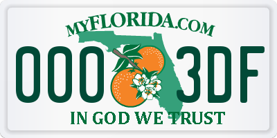 FL license plate 0003DF