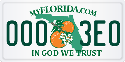 FL license plate 0003EO
