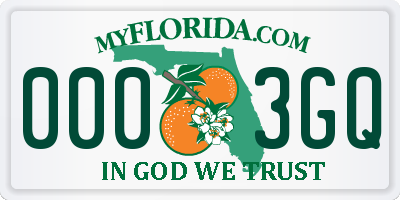 FL license plate 0003GQ