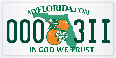 FL license plate 0003II