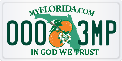 FL license plate 0003MP