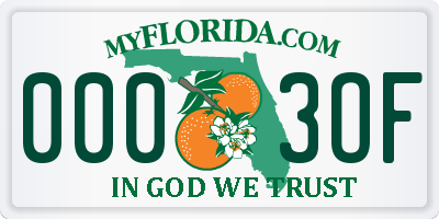 FL license plate 0003OF