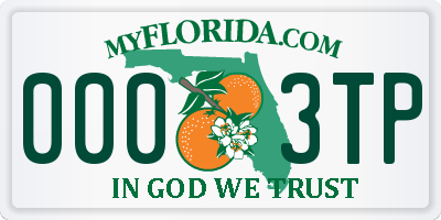 FL license plate 0003TP