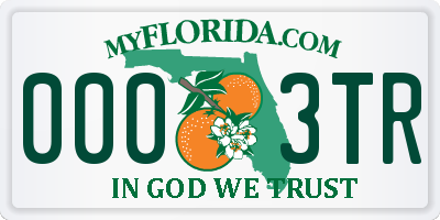 FL license plate 0003TR