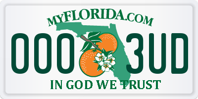 FL license plate 0003UD