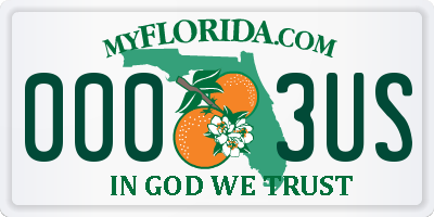 FL license plate 0003US