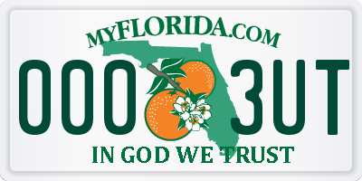 FL license plate 0003UT