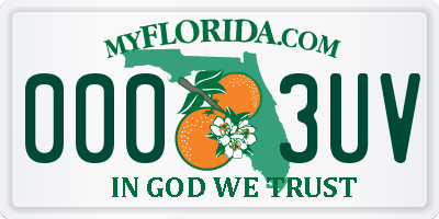 FL license plate 0003UV