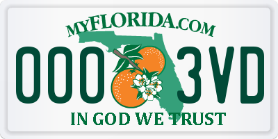 FL license plate 0003VD