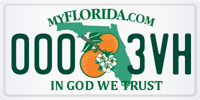 FL license plate 0003VH