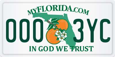 FL license plate 0003YC