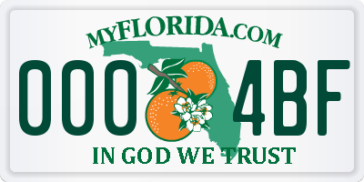 FL license plate 0004BF
