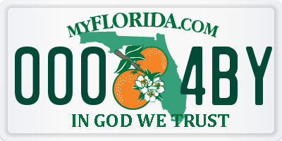 FL license plate 0004BY