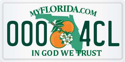 FL license plate 0004CL