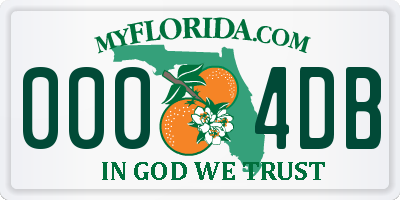 FL license plate 0004DB