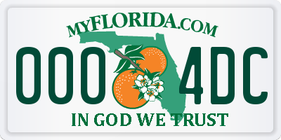 FL license plate 0004DC
