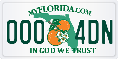 FL license plate 0004DN