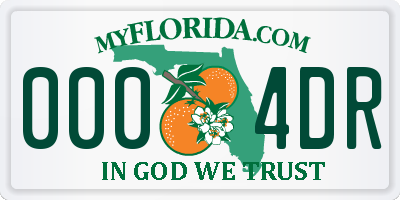 FL license plate 0004DR