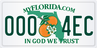 FL license plate 0004EC