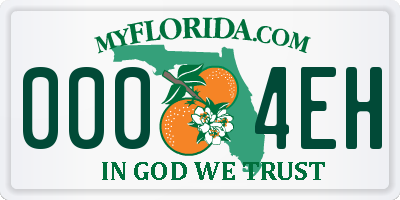 FL license plate 0004EH
