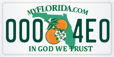 FL license plate 0004EO