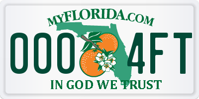 FL license plate 0004FT
