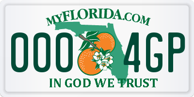 FL license plate 0004GP