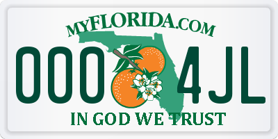 FL license plate 0004JL