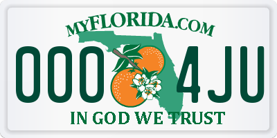 FL license plate 0004JU